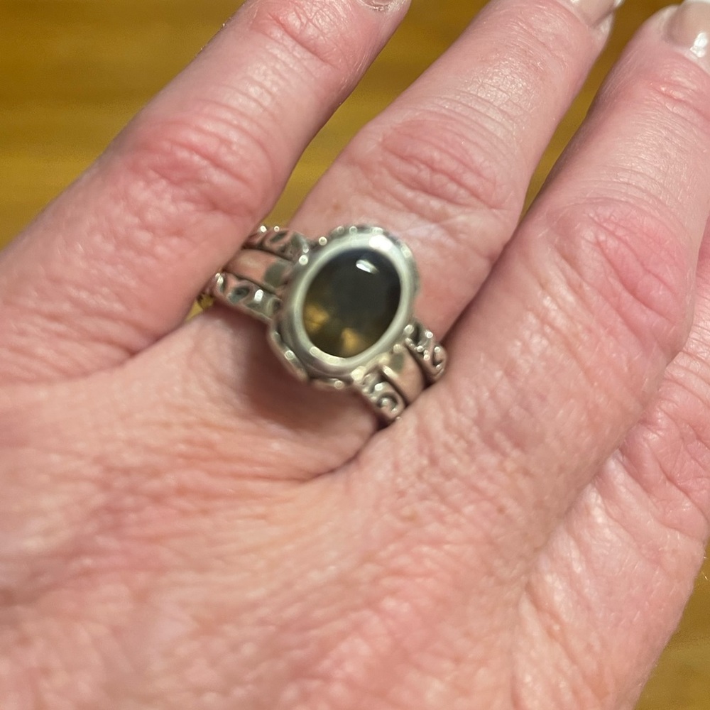 Silpada silver topaz 3 ring set